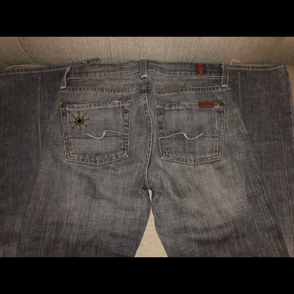 7 for all Mankind Great China Wall Flare Jeans 25